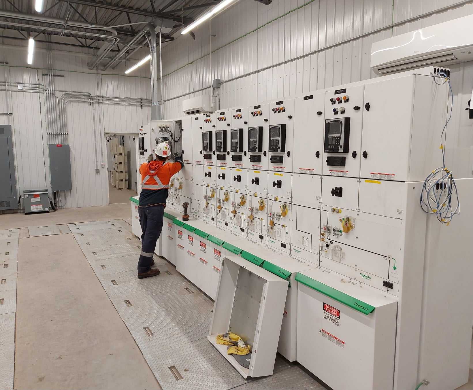 Person working on switchgear